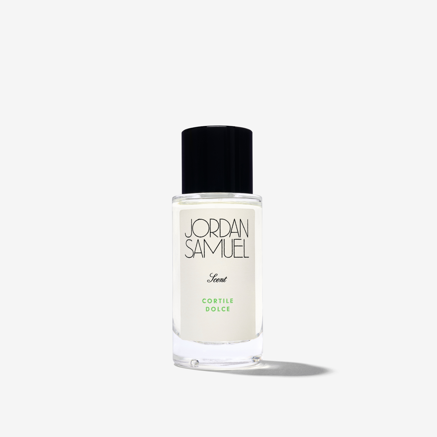 Jordan Samuel Cortile Dolce Perfume bottle labeled on a white background
